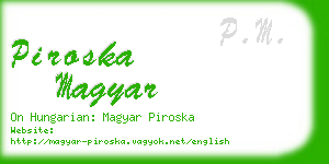 piroska magyar business card